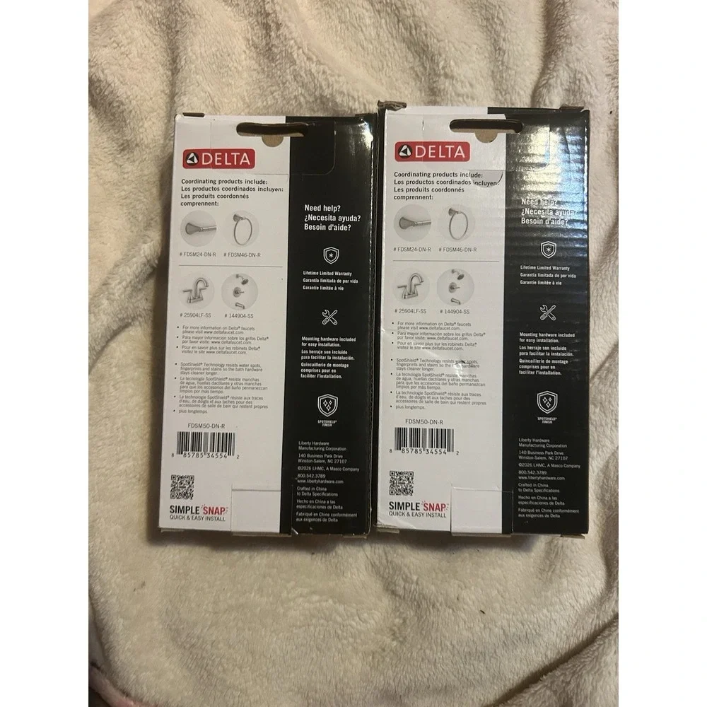 Lot Of Two Delta Foundations Fdms50-dn-r Toilet Paper Holder Brushed Nickel